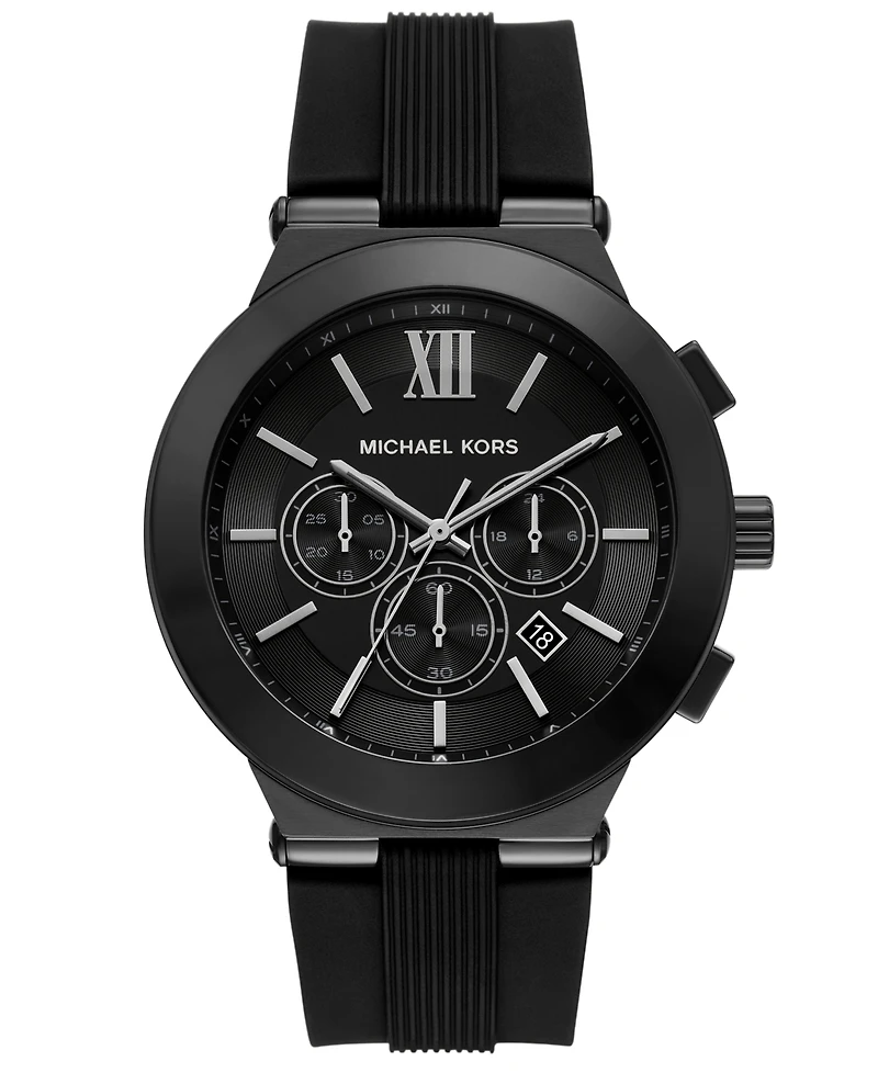 Michael Michael Kors Men's Billie Chronograph Black Silicone Watch 46mm