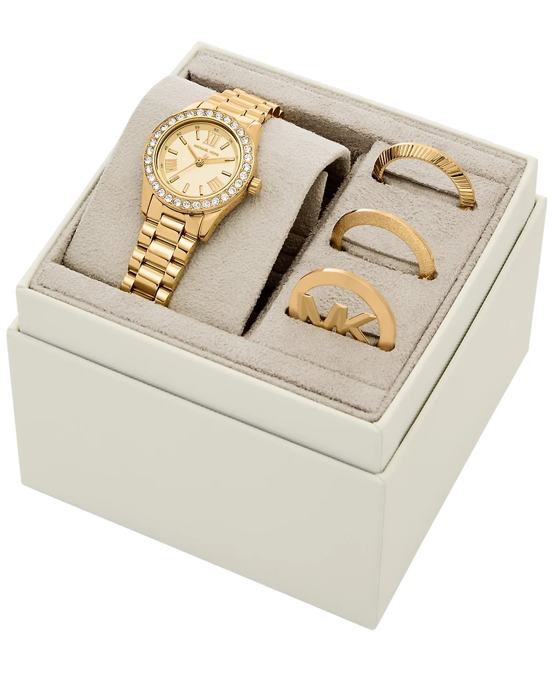 Michael Michael Kors Women's Lexington Three-Hand Gold-Tone Stainless Steel Watch 26mm
