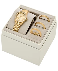 Michael Michael Kors Women's Lexington Three-Hand Gold-Tone Stainless Steel Watch 26mm