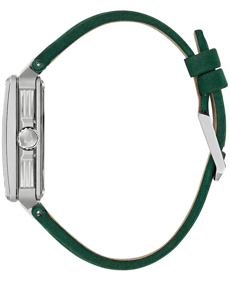 Bulova Men's Automatic Marc Anthony Series X Green Leather Strap Watch 41mm