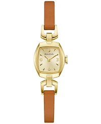 Bulova Women's Goddess of Time Jackie Brown Leather Strap Watch 18mm