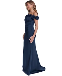 Eliza J Women's Off-The-Shoulder 3D Floral Gown Dress