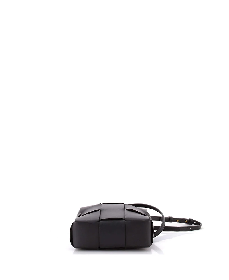 Pre-Owned Bottega Veneta Mini Cassette Convertible Tote Maxi Intrecciato Leather