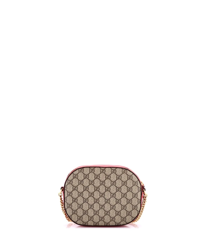 Pre-Owned Gucci Mini Chain Crossbody Bag Embroidered Gg Coated Canvas