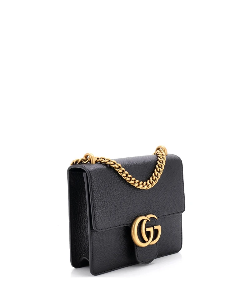 Pre-Owned Gucci Small Gg Marmont Chain Shoulder Bag Leather