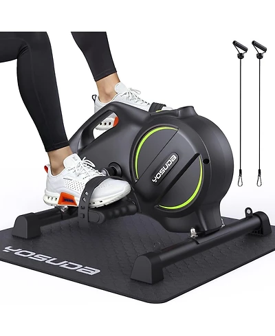Fed Fitness Magnetic Resistance Under Desk Bike, Bluetooth App Mini Pedal Exerciser, Sitting Leg Workout Machine for Office Workers and Seniors