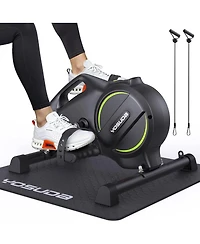 Fed Fitness Magnetic Resistance Under Desk Bike, Bluetooth App Mini Pedal Exerciser, Sitting Leg Workout Machine for Office Workers and Seniors