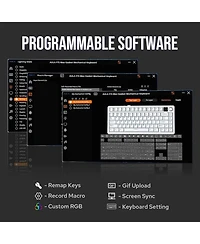 Aula F75 Max Wireless Mechanical Keyboard with Tft Smart Screen, Tri-Mode Connectivity, Hot Swappable, Rgb Backlit, Volume Knob, 75% Gasket Mount