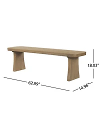 Streamdale Furniture 62.9'' Solid Wood Indoor Dining Bench, Seats 3