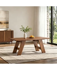 Streamdale Furniture 71'' Wood Grain Rectangular Dining Table for 6-8 People