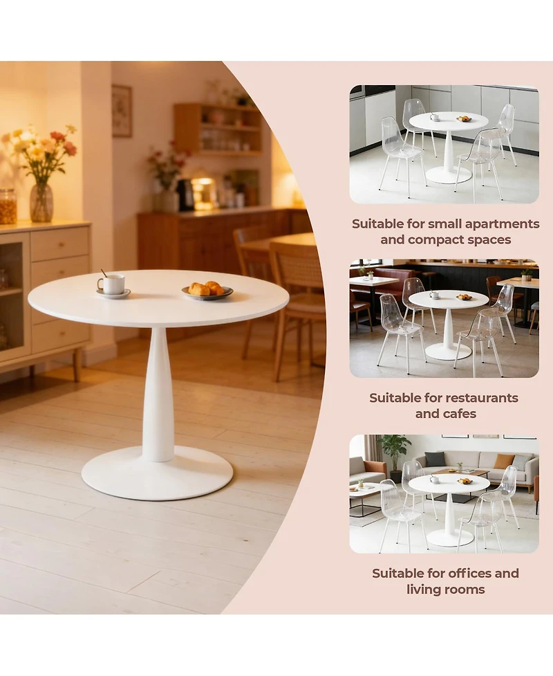 Streamdale Furniture 42" Round Tulip Dining Table with Golden Pedestal Base