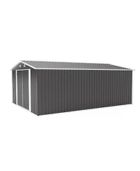 Streamdale Furniture 10x14 Feet Metal Outdoor Storage Shed With 3 Lockable Doors