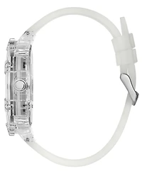 Guess Men's Quartz Clear Silicone Strap Watch 48mm