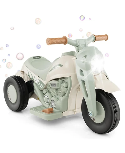 Costway 6V Kids Bubble Car Electric Ride on Motorcycle with Music Button and Led Headlight