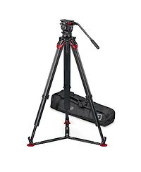 Sachtler aktiv10T 100mm Fluid Head with flowtech 100 Carbon Fiber Tripod and Ground Spreader