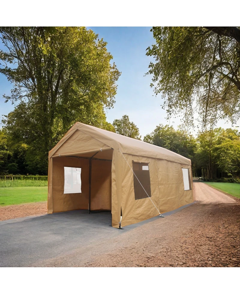 Streamdale Furniture 12x20Feet Heavy Duty Outdoor Portable Garage Ventilated Canopy Carports