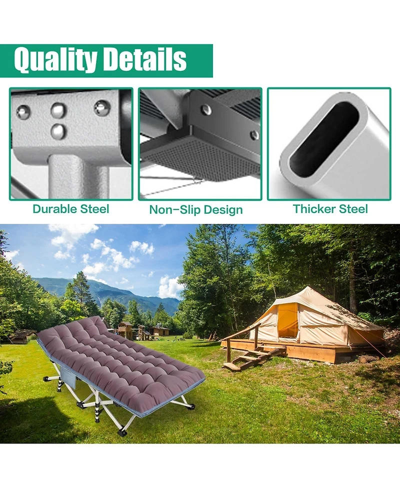 Aofar 2 Pack Camping Cot Folding Bed Portable Sleep Mattress Carry Bag