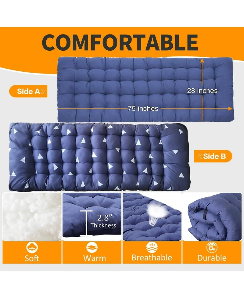 Aofar Camping Cot Folding Bed With Mattress Carry Bag