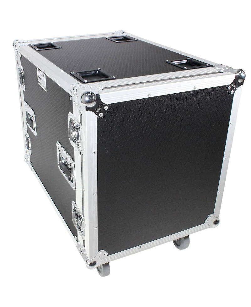 ProX T-12RSS24 12U Ata Deluxe Flight Road Case with 4" Casters for Amplifier Rack Mount Module, 24" Rail Depth