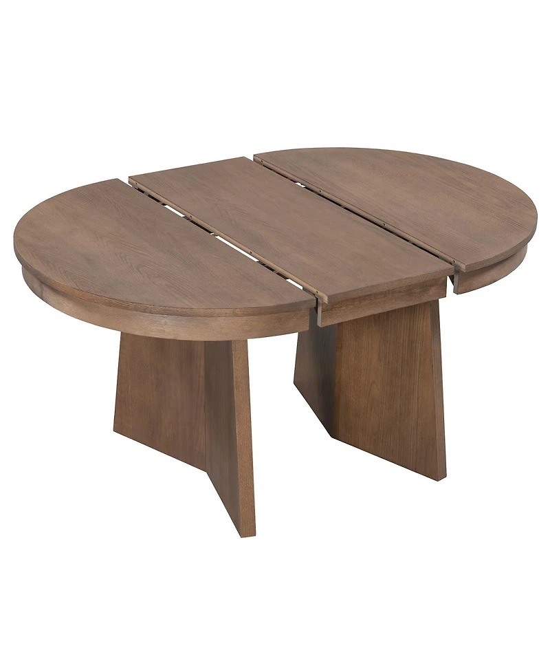 Streamdale Furniture 5-Piece Extendable Round Dining Table Set with 4 Upholstered Chairs