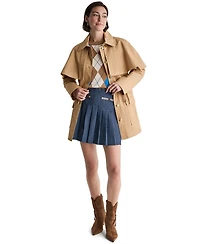 Bcbg Women's Collared Cinched Waist Short Trench Coat
