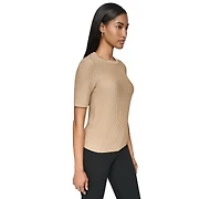 Dkny Women's Short-Sleeve Crewneck Sweater