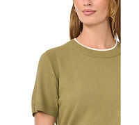 Vince Camuto Women's Short-Sleeve Crewneck Sweater