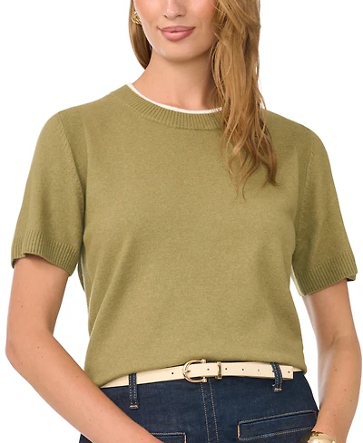 Vince Camuto Women's Short-Sleeve Crewneck Sweater