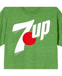 7UP Men's Logo Adult Kelly Heather Crew Neck Short Sleeve