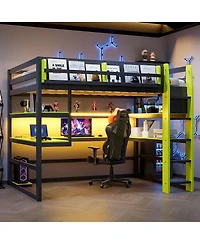 Streamdale Furniture Wood Loft Bed With Desk, Storage