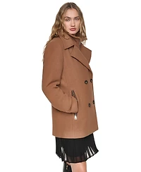 Dkny Women's Double-Breasted Long-Sleeve Peacoat
