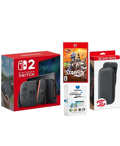 Nintendo Switch 2 Console with Star Fox Game, Protective Case and MightySkins Bundle