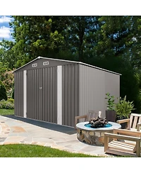 Streamdale Furniture 10x12FT Large Metal Outdoor Storage Shed With Double Doors