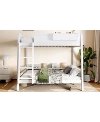 Streamdale Furniture Wood Bunk Bed with Storage, Shelf, Ladder, Rails