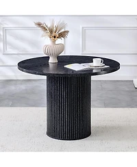 Streamdale Furniture 42'' Modern Spliced Circular Dining Table with Wood Fan-Shaped Design