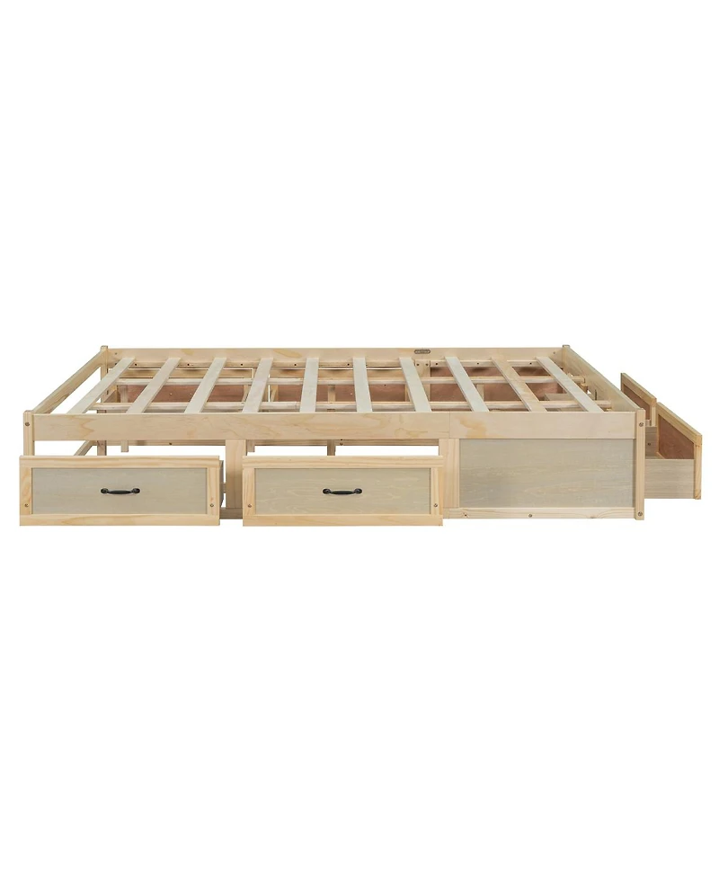 Streamdale Furniture Platform Bed with 6 Drawer