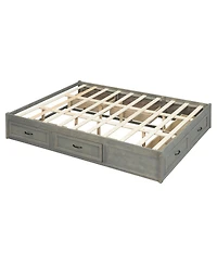 Streamdale Furniture Queen Platform Bed with 6 Drawers