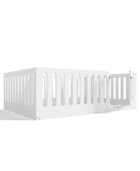 Streamdale Furniture Wood Montessori Floor Bed with Door