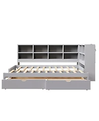 Streamdale Furniture Twin Xl to King Daybed Title Storage, Led, Usb
