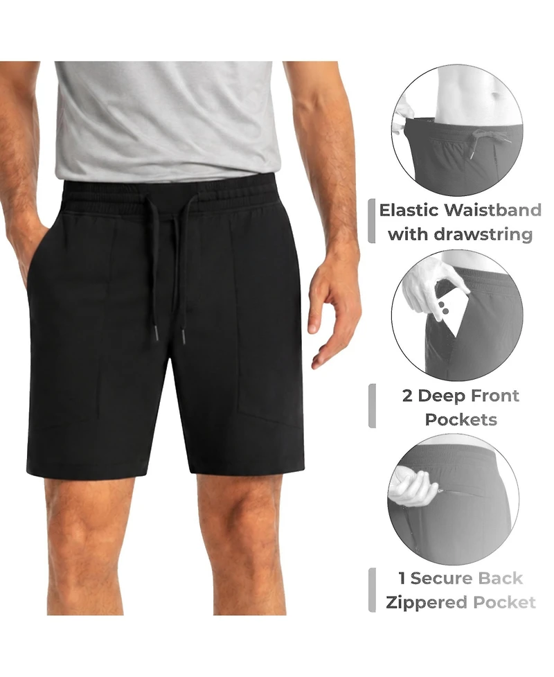 Alpine Swiss Men's Athletic Shorts 7" Inseam Quick Dry Gym Workout Zipper Pockets