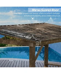 Streamdale Furniture Hardtop Grill Gazebo with Shelves and Galvanized Steel Roof