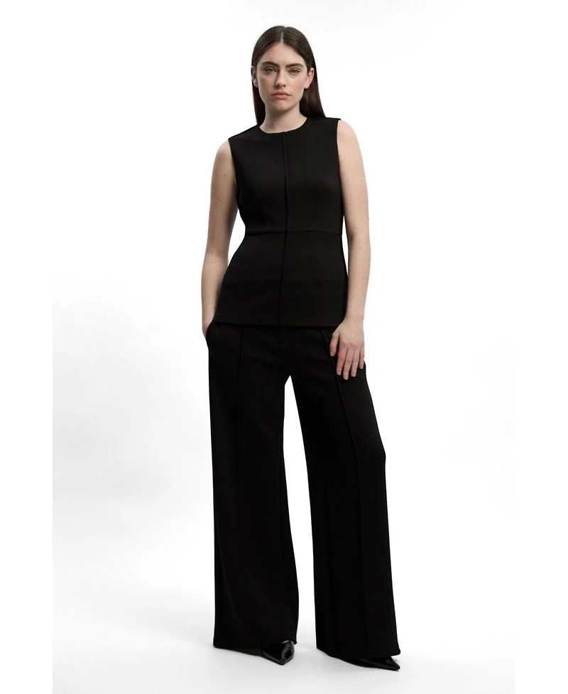 Karen Millen Women's Ponte Wide Leg Trouser