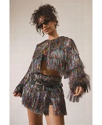 Nasty Gal Women's Tinsel Tiered Cropped Jacket