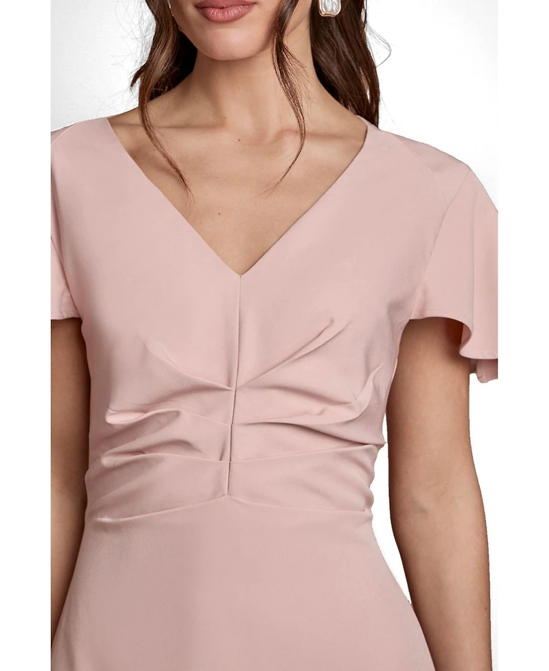 Coast Women's Crepe Fold V-Neck Flutter-Sleeve Maxi Dress