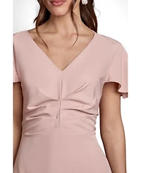 Coast Women's Crepe Fold V-Neck Flutter-Sleeve Maxi Dress
