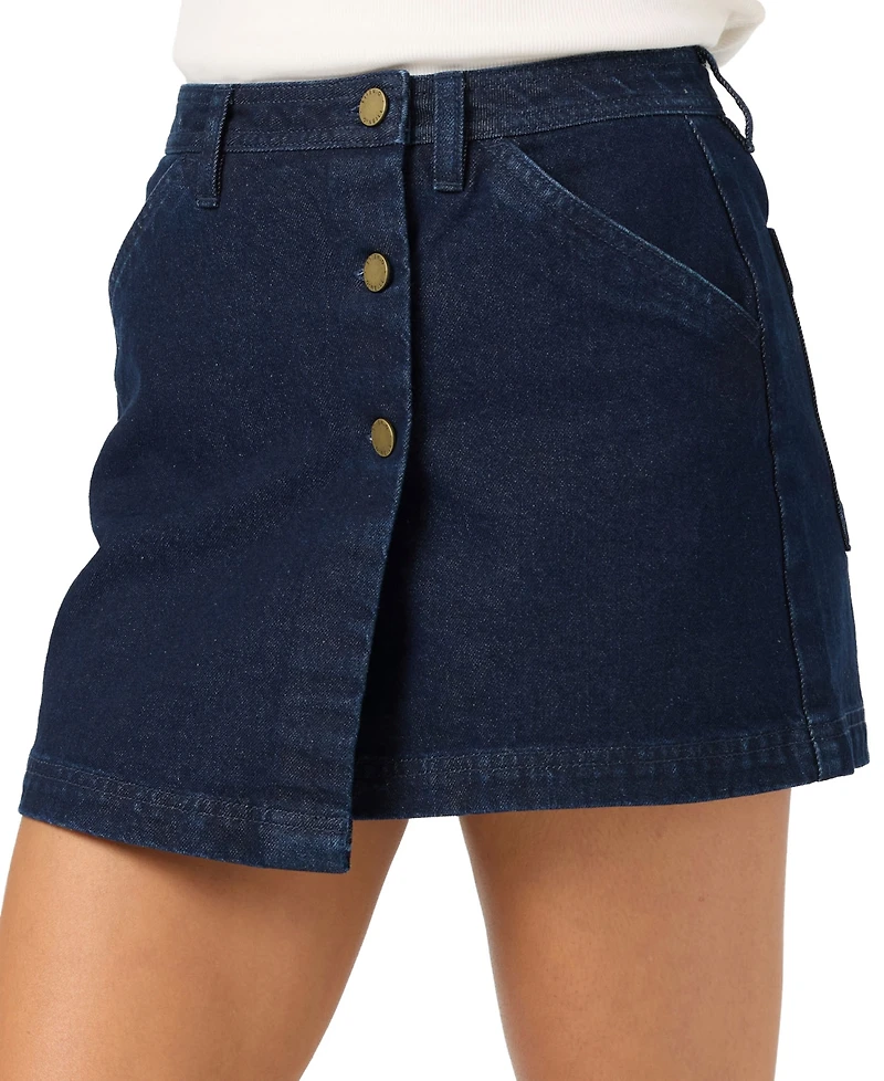O'Neill Women's Originals Low-Rise Wrap-Front Denim Mini Skirt