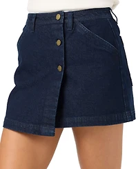 O'Neill Women's Originals Low-Rise Wrap-Front Denim Mini Skirt