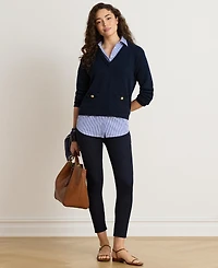 Lauren Ralph Women's Layered Button-Trim V-Neck Sweater