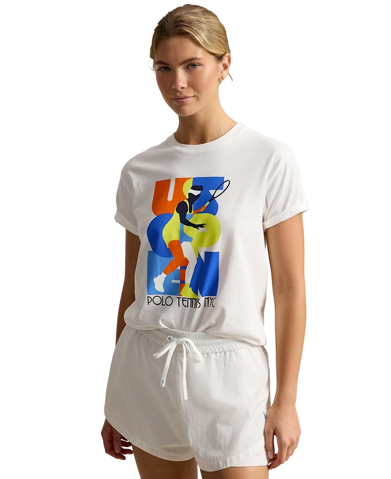 Polo Ralph Lauren Women's Us Open Graphic Crewneck Jersey T-Shirt