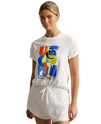 Polo Ralph Lauren Women's Us Open Graphic Crewneck Jersey T-Shirt